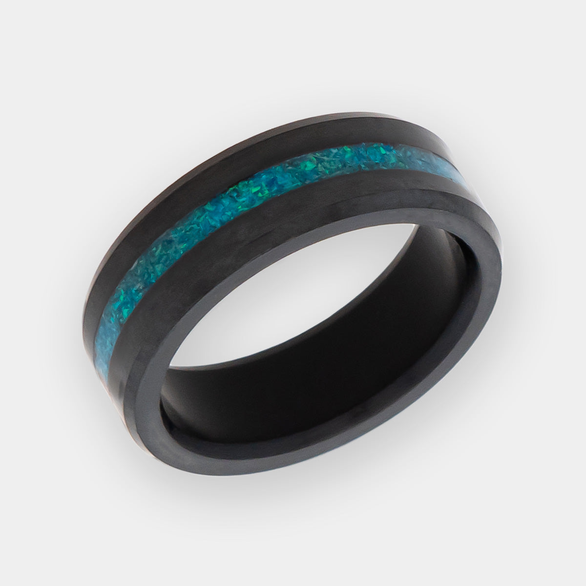 Blue opal hot sale wedding bands