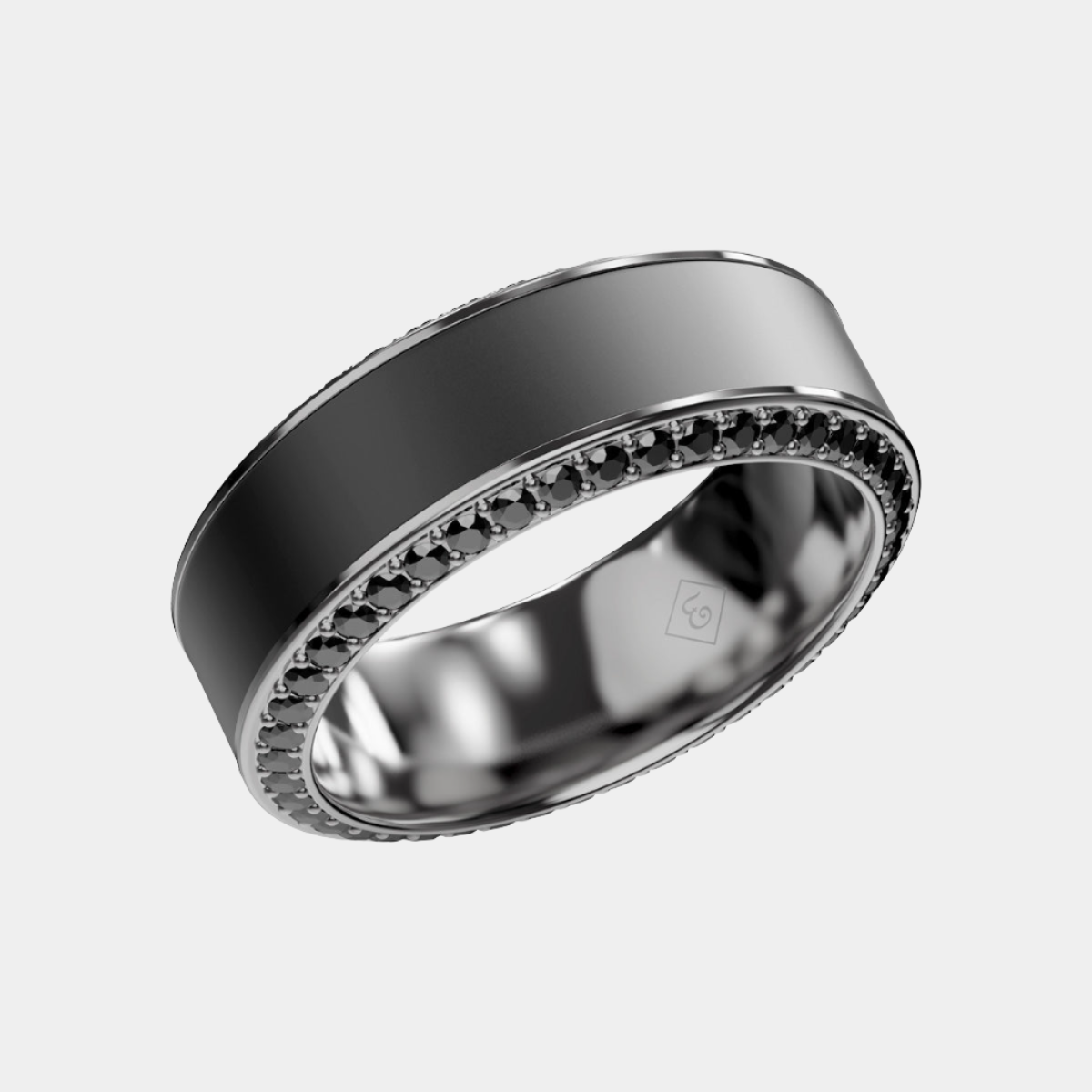 Elysium Helios Black Diamond Men s Elysium Ring Black Diamond Insets 8mm Matte 11.5