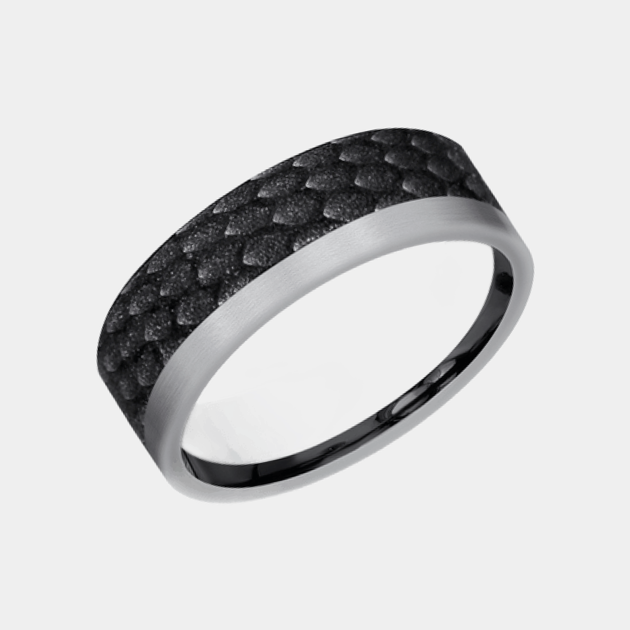 Men's Wedding Band | The Talon | Tantalum Grey with Black Titanium | Elysium