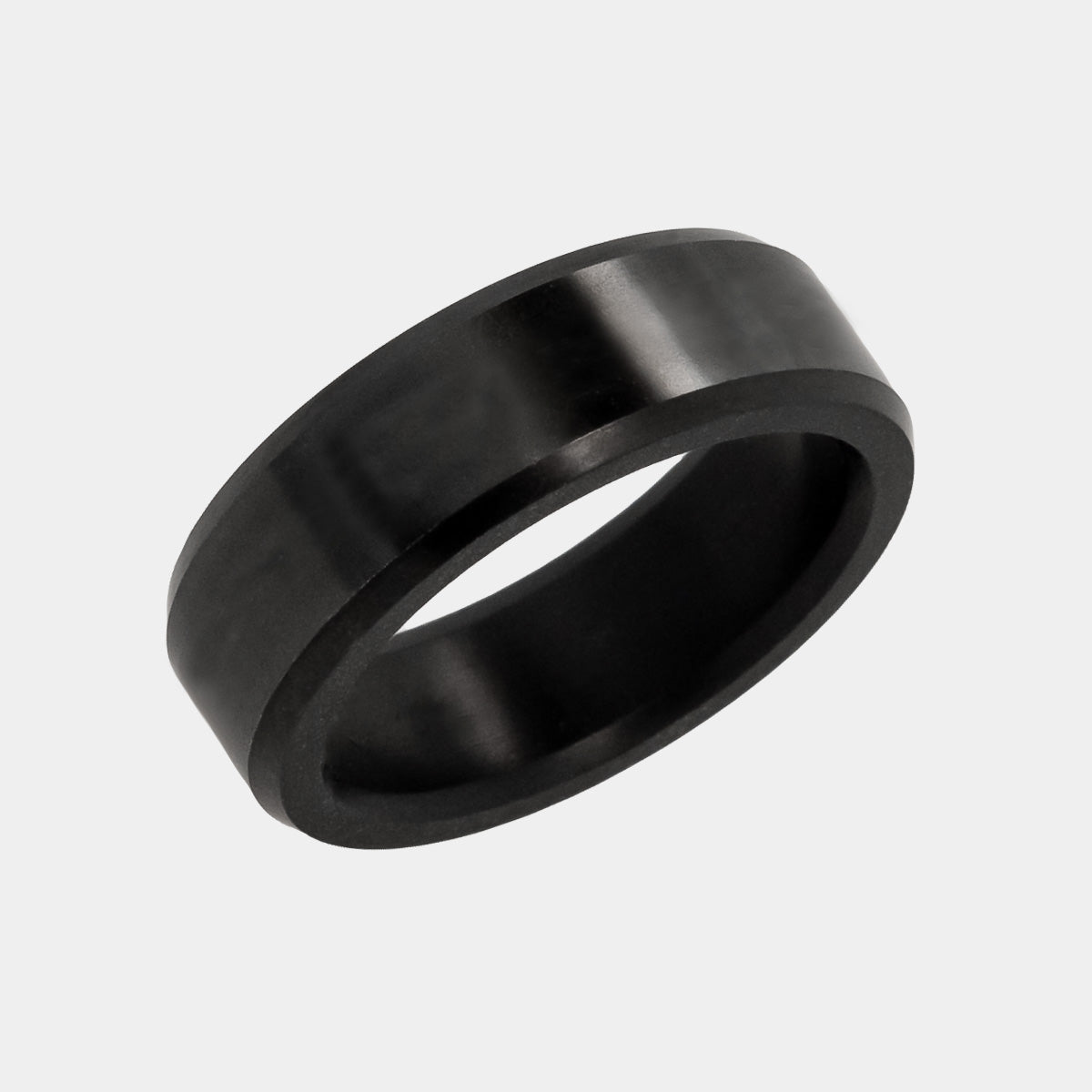 Solid black deals wedding bands