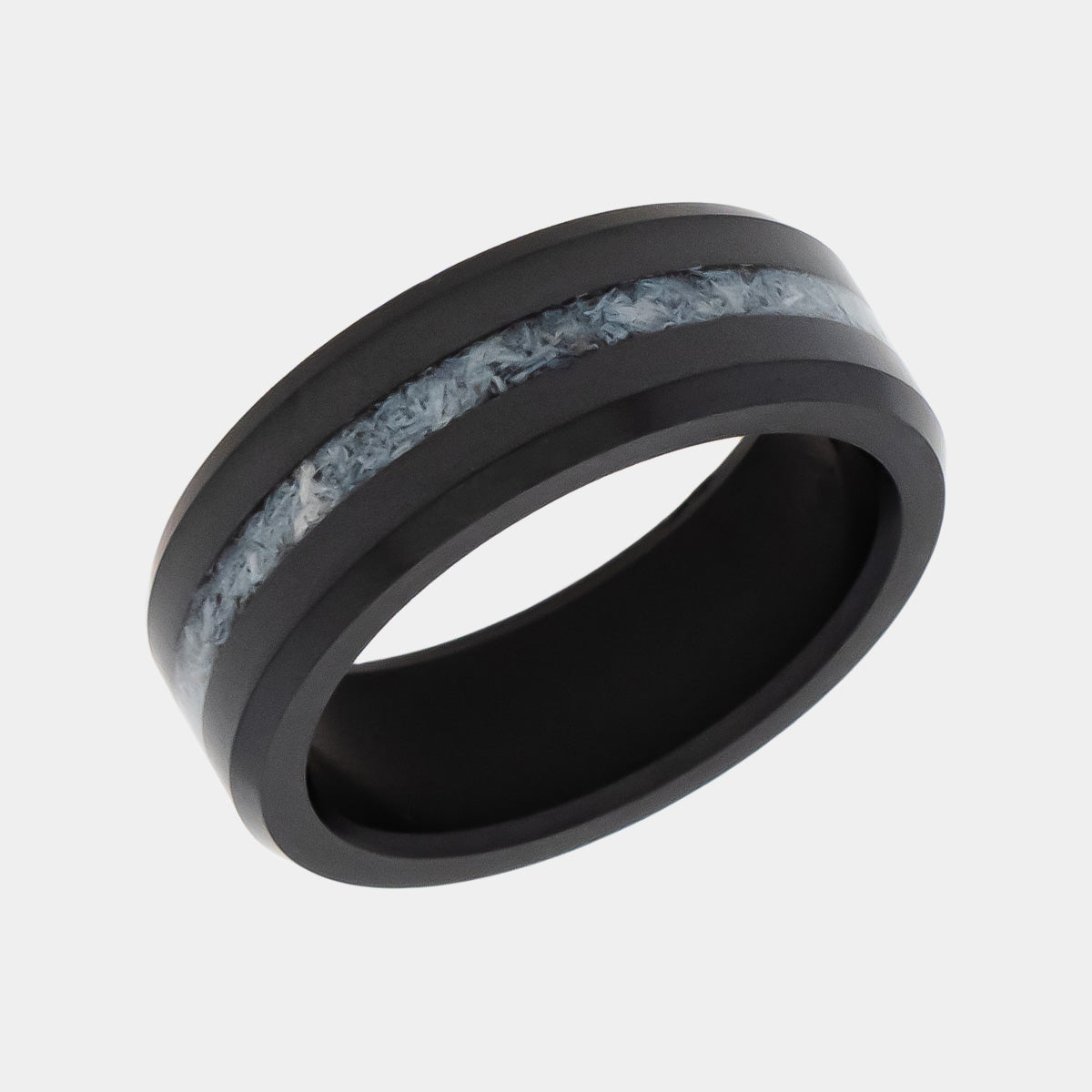 Elysium Ares: Black Diamond 8mm Ring w/ Antler Inlay