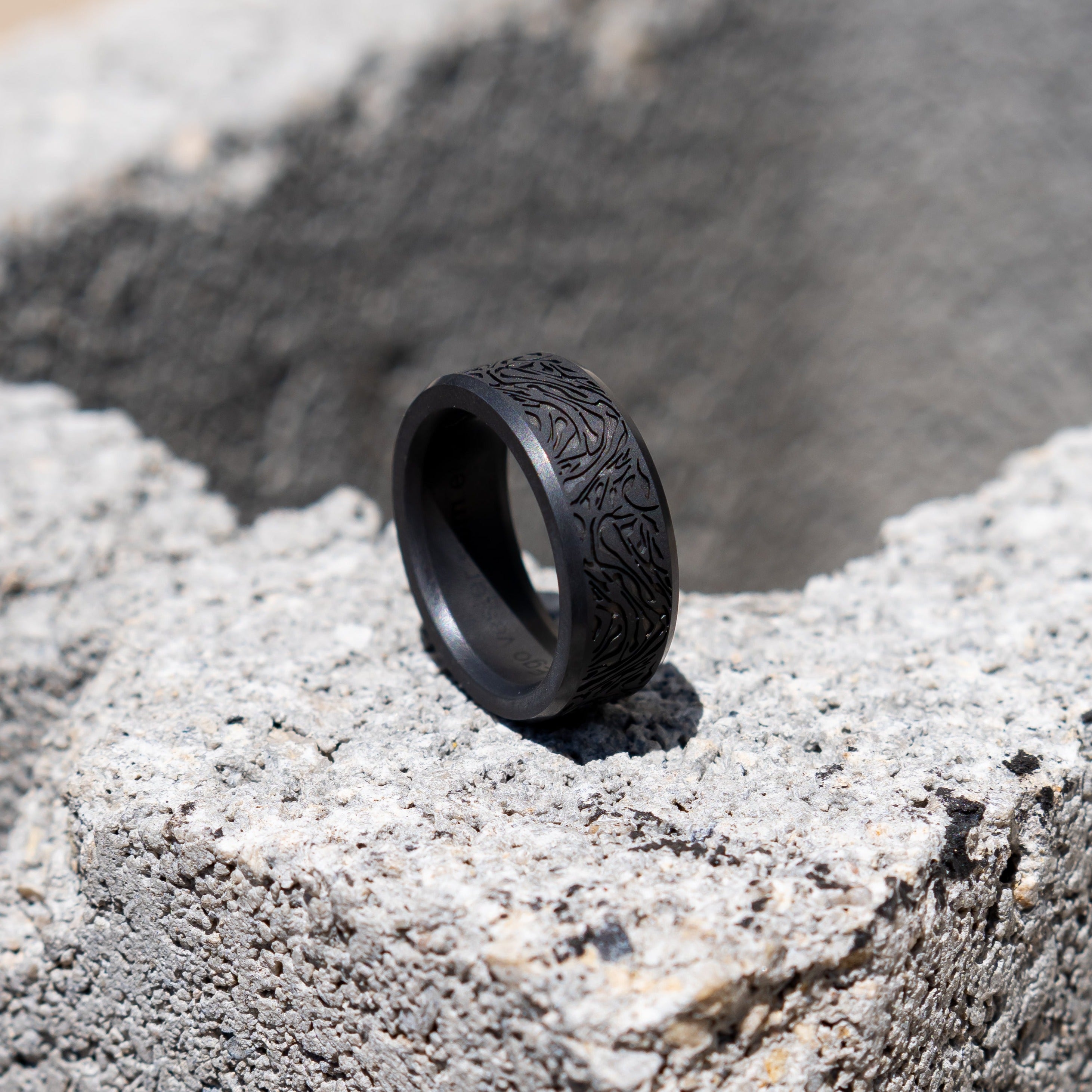 Black Rose- .50ct Round Cut Moissanite 14k Gold Modern Goth Engagement Ring  from Black Diamonds New York