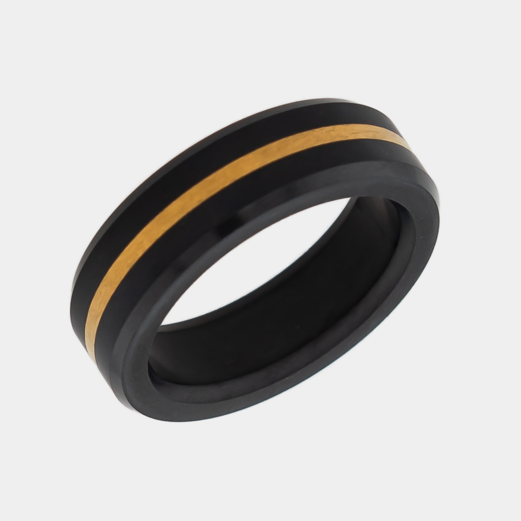 ARES - 6mm - Size 6 - Matte Finish 24k Yellow Gold Inlay - SHIPS WITHIN 2 BUSINESS DAYS