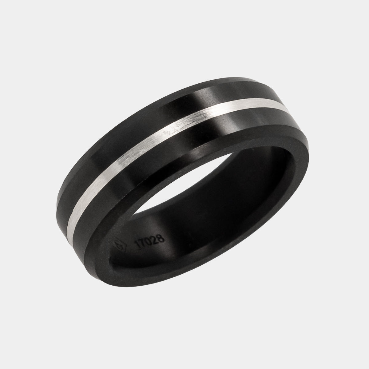 Black Diamond - Men’s Ring 7mm - Platinum Inlay - ARES - Elysium Black Diamond
