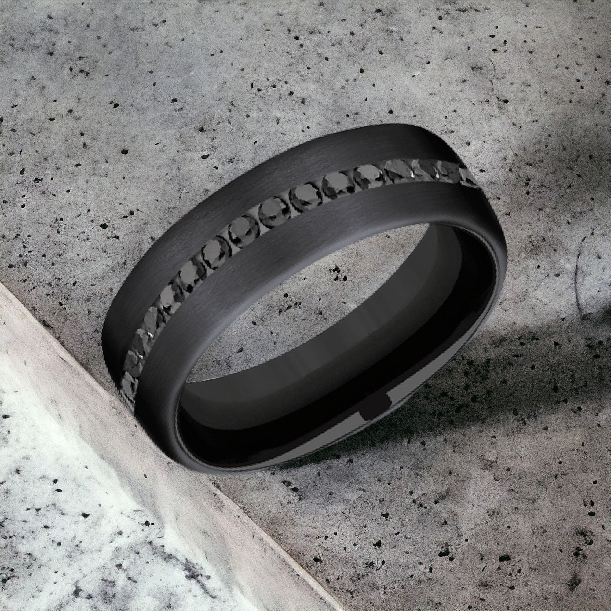 Men's Wedding Band | The Edison | Black Titanium | Elysium