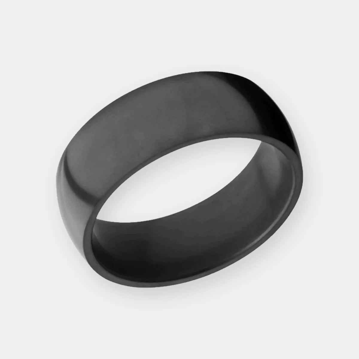 Solid Black Diamond 8mm Men's Wedding Ring on White Background | Elysium Black Diamond Ring - Elysium NYX 8mm - Solid Black Diamond Ring | Products | Image 1