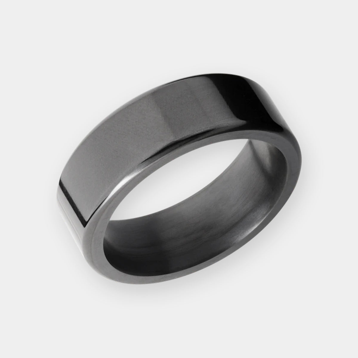 Elysium Black Diamond: Kratos 8mm Ring - Rounded Edge - Solid Black Diamond | Wedding Rings For Men | Crushed Diamond Dust | Men's Black Wedding Band