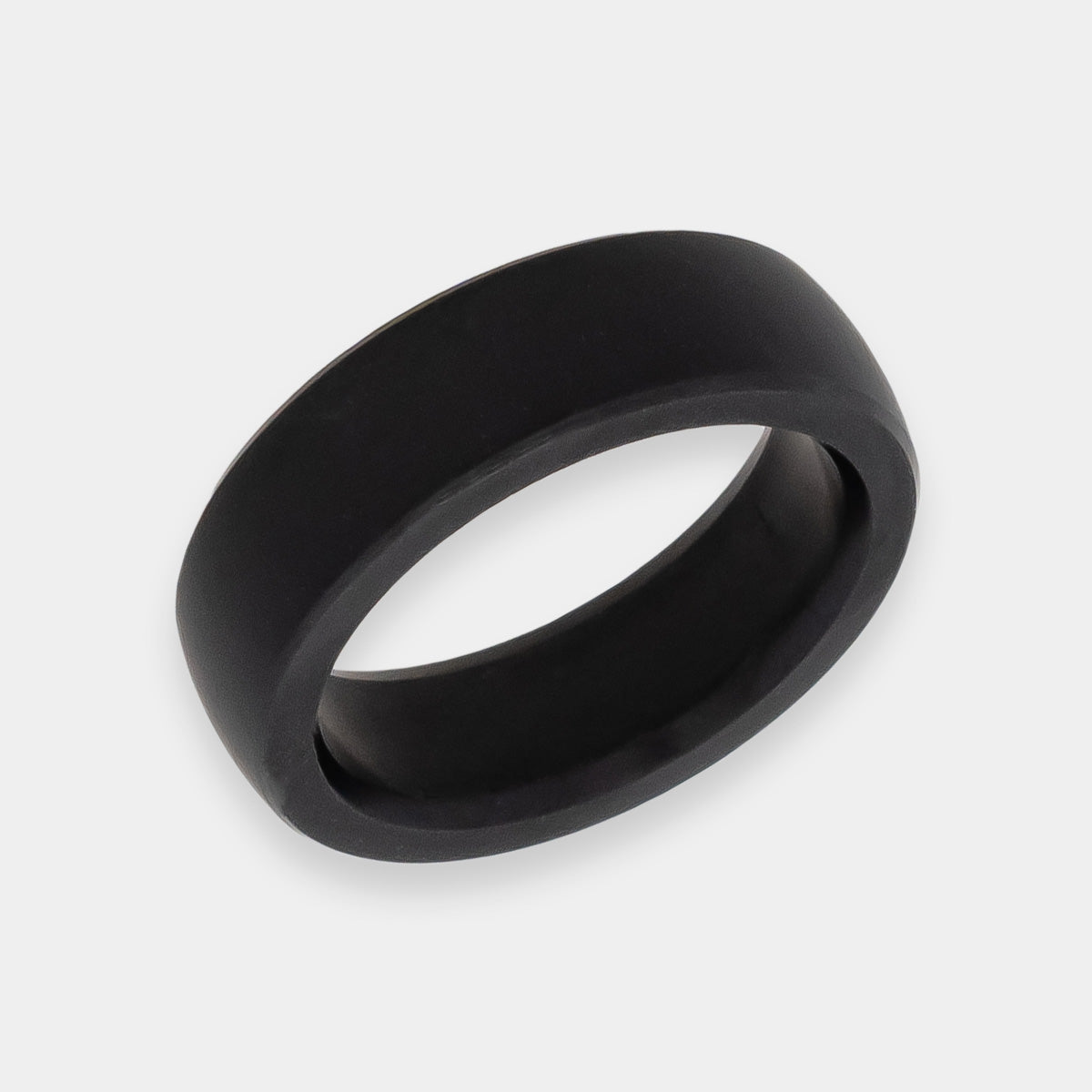 Solid Black Diamond 6mm Men's Wedding Ring on White Background | Elysium Black Diamond Ring - NYX 6mm - Solid Black Diamond Ring | Products | Image 1