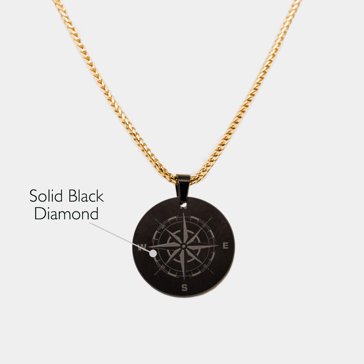 Black Diamond - Men’s Custom Pendant w/ Franco Chain - 21mm - Elysium Black Diamond