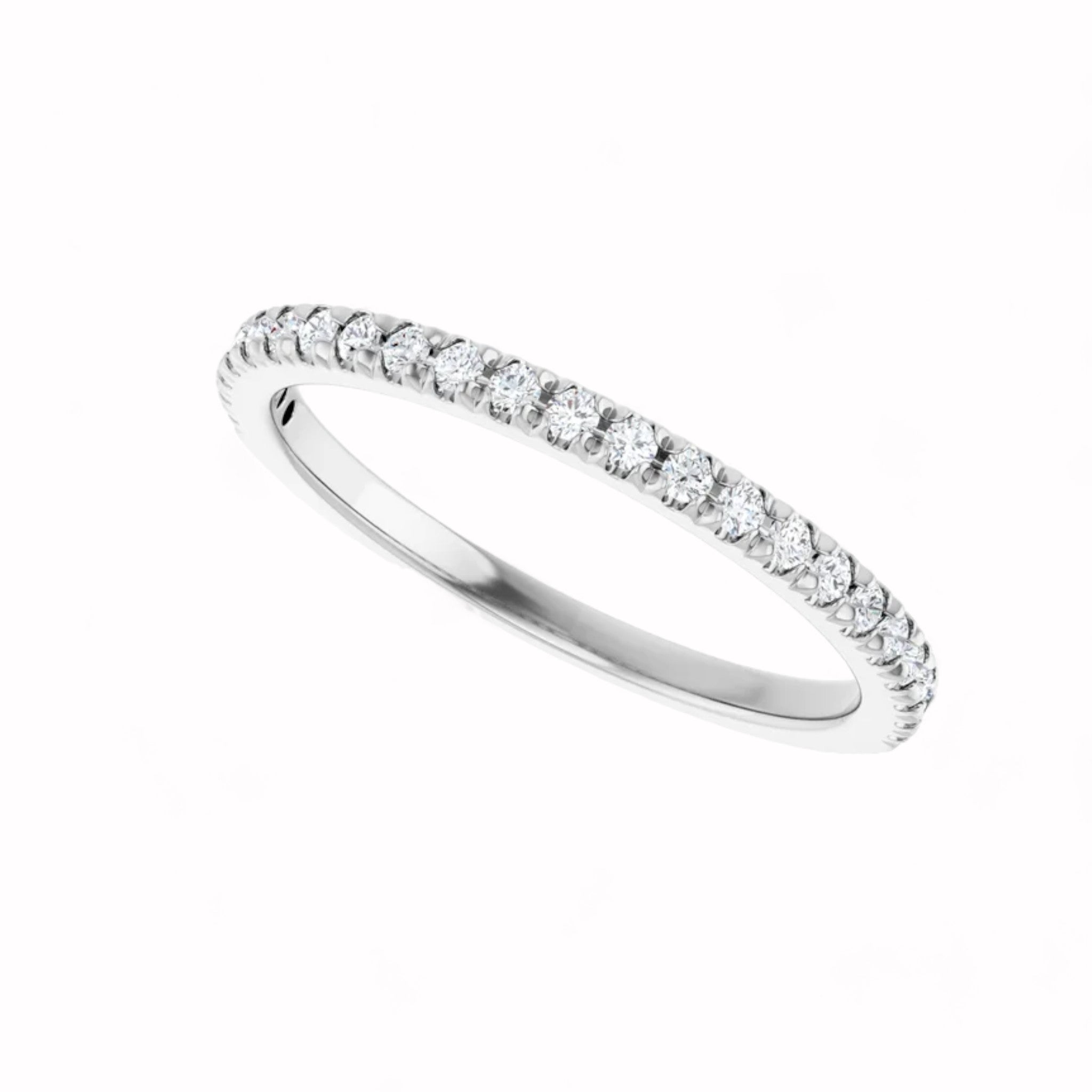 Black Diamond - Women’s Ring - RHEA - 14K White Gold - French Set - 1/4 CTW Diamond Anniversary Band - Lady Elysium Black Diamond